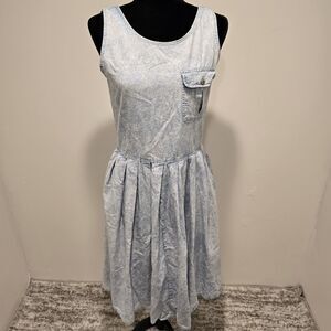 Vintage Together! Acid Wash Denim Fit & Flare Wrap Button 90s Dress Size 4P